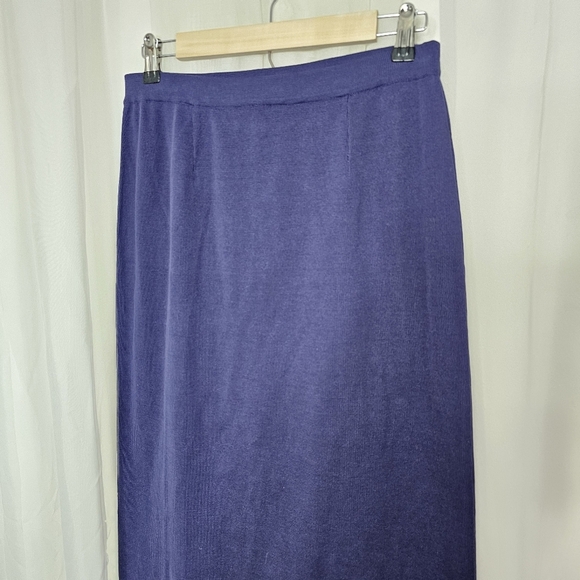 Peruvian Connection Blue Knit Pencil Skirt Pima Cotton Size Medium - Picture 2 of 9